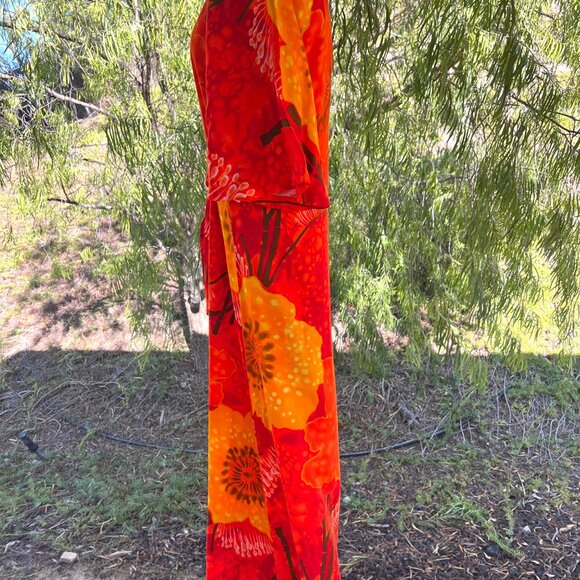 60's Hilo Hattie Dress - Maxi - Funky Floral - Bright & Vibrant - Size 12 - Picture 7 of 11